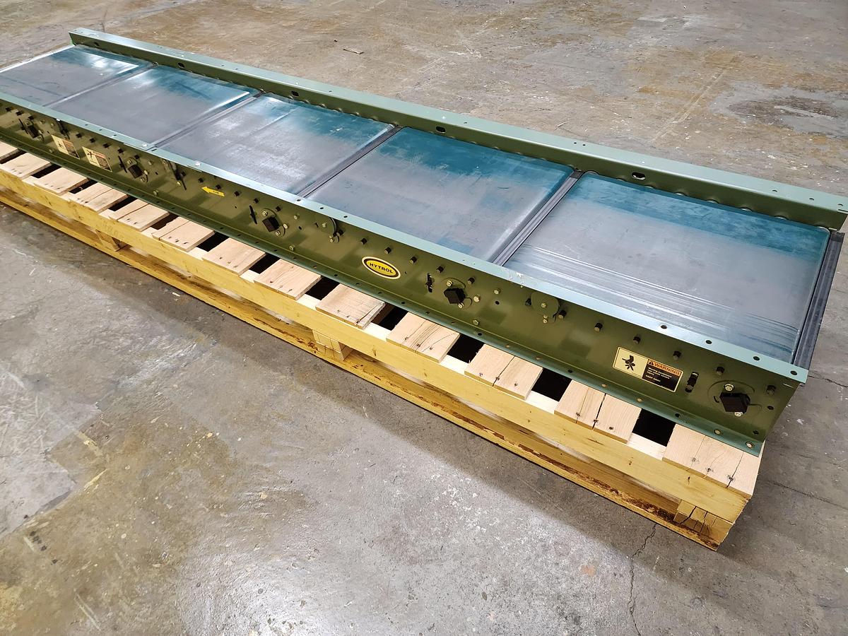 Used Hytrol RBE24EZ 24 volt Zero Pressure Accumulation Conveyor 24" x 10' (#187)