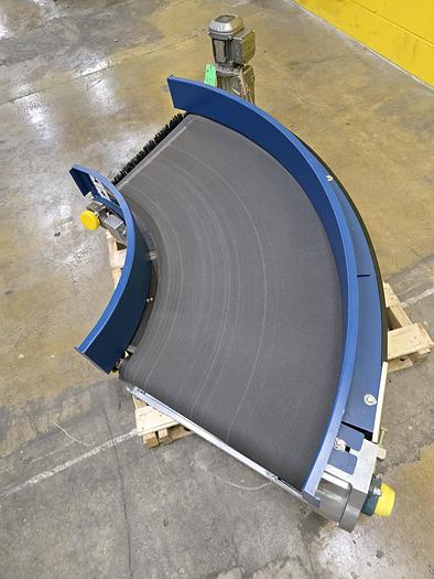 Used Transnorm 90 Degree Belted Curve Conveyor TS1500/140 23" Belt, 23" IR (#401)