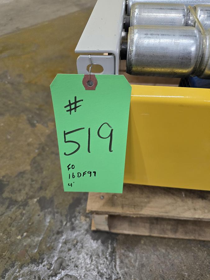 Used Hytrol 190ACC 28" x 4' Live Roller V-Belt Conveyor (#519)