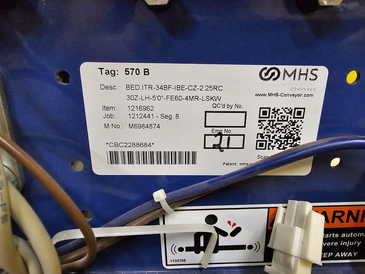 Used MHS Itoh Denki 34" x 5' MDR Skewed Roller Conveyor (#274)