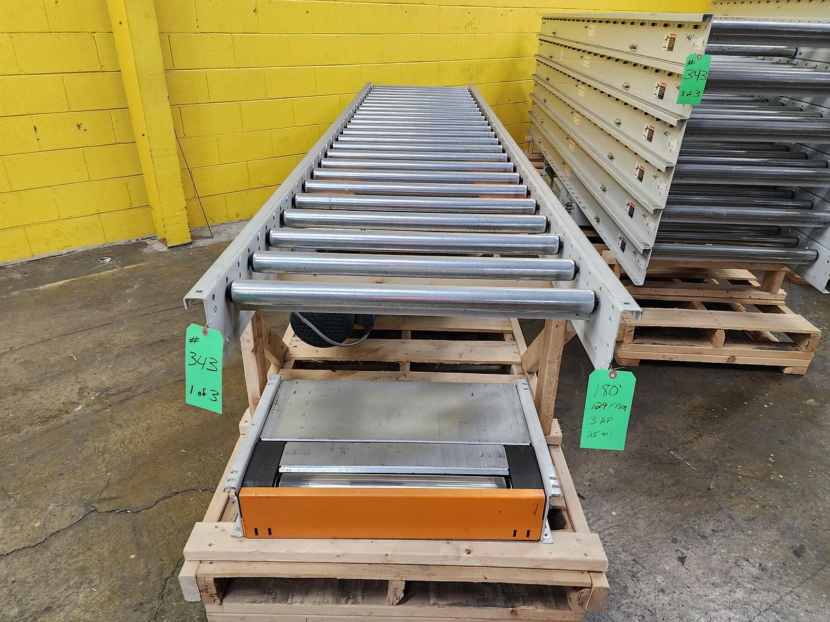 Used Intelligrated Roller Bed Belt Conveyor 28" x 180' (#343)
