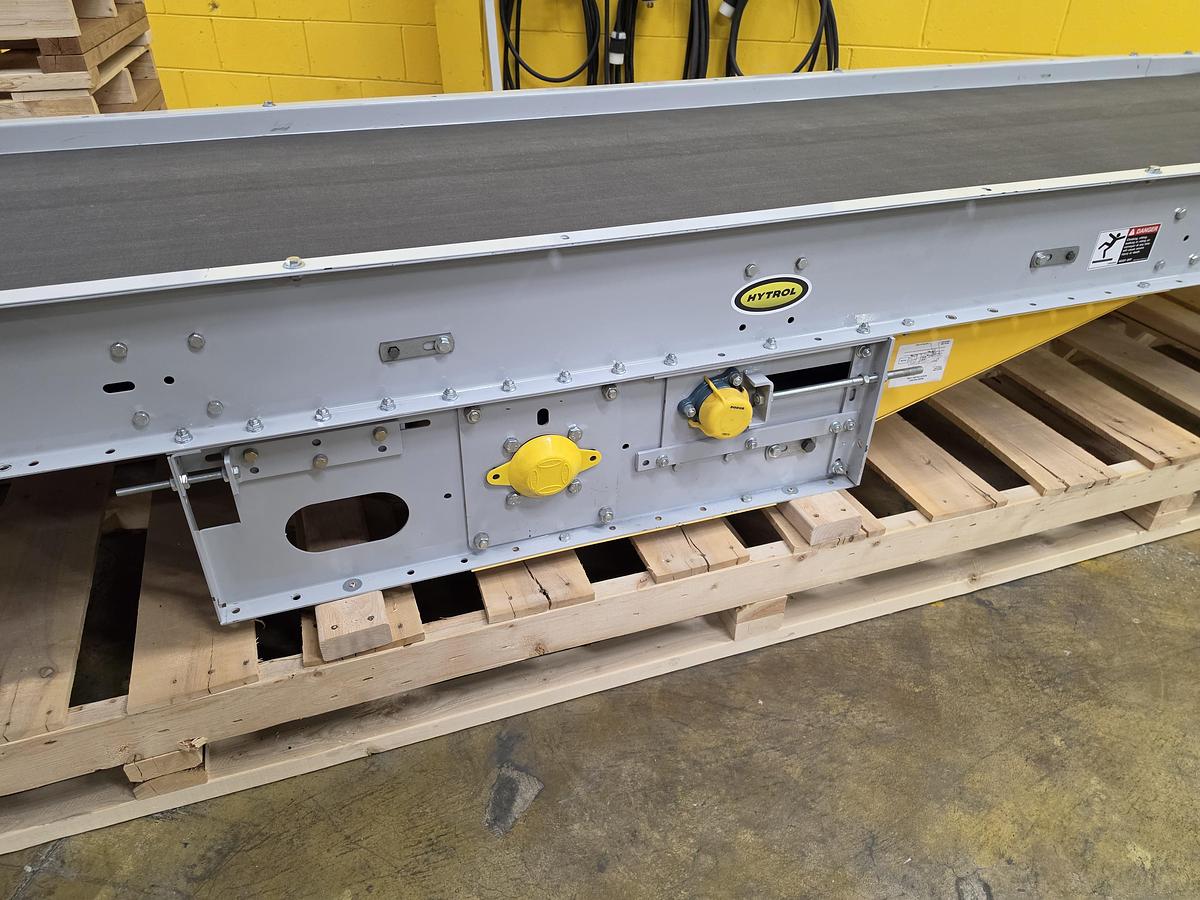 Used Hytrol TH Trash Line Belt Conveyor 34" x 114'3" w/ Elevation Change Hitch (#556)