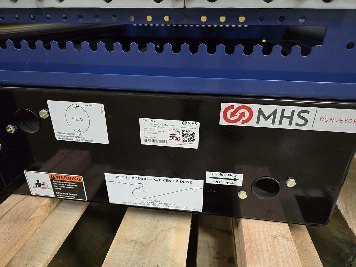 Used MHS 37.5" x 36' Roller Bed Conveyor (#547)