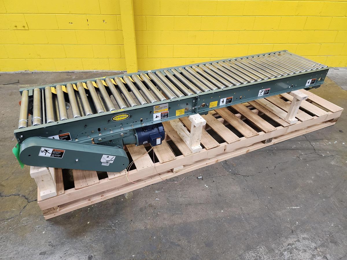 Used Hytrol 24" x 9' Live Roller V-Belt Conveyor (#186)