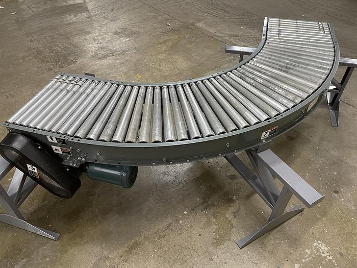 Used Intelligrated 24.5" x 90 Degree Curve Roller V Belt Conveyor (#69) (6 Avail)
