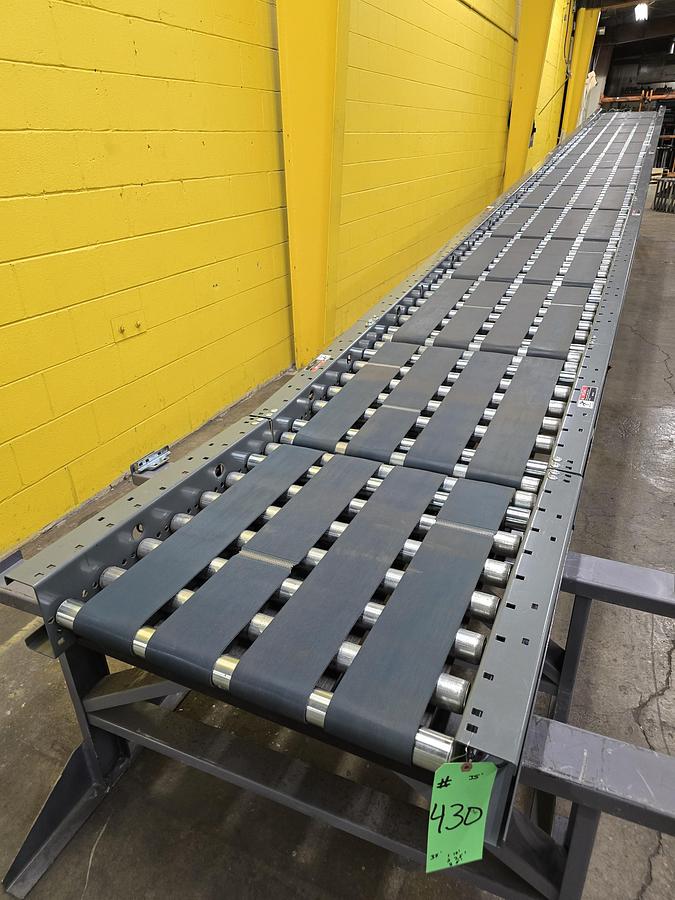 Used Intelligrated 28"bf x 35' MDR Belted Zero Pressure Incline Conveyor (#430)