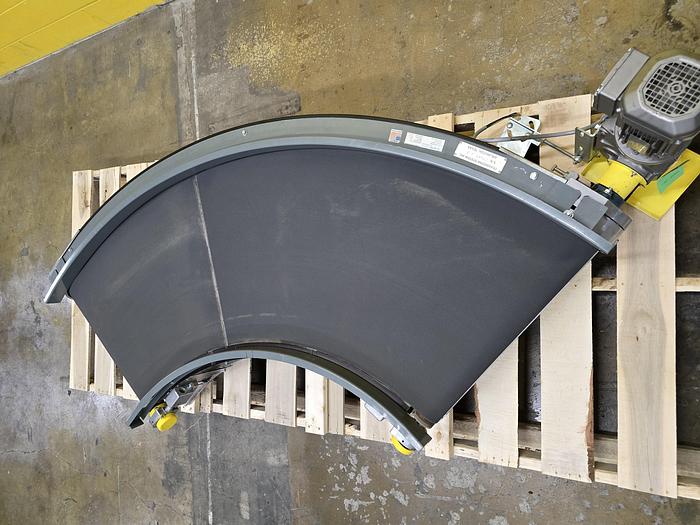 Used Transnorm 90 Degree Belted Curve Conveyor TS1500/140 V2 27" Belt, 36" IR (#395)