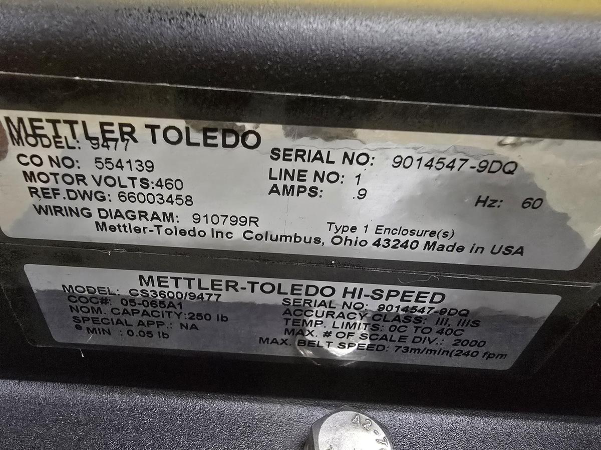 Used Mettler Toledo Checkweigher HC-FL 2 Piece 132# Max Conveyor Scale (#94)