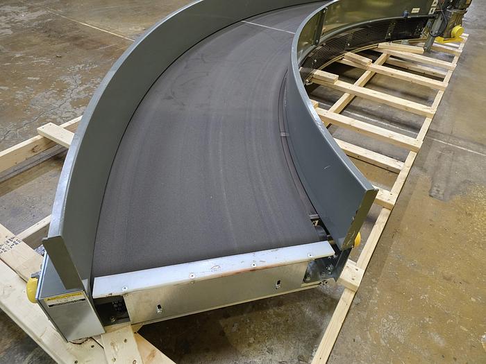 Used Transnorm 90 Degree Belted Curve Conveyor TS1500/140 V2 27" Belt, 97" IR (#392)