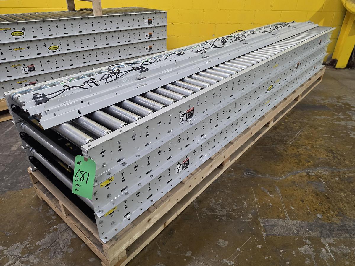 Used Hytrol 190E24EZ E24 Zero Pressure Roller Conveyor 30" x 36' (#681)