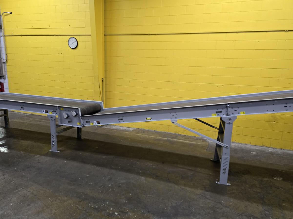 Used Hytrol TH Trash Line Belt Conveyor 34" x 144' w/ Elevation Change Hitch (#561)