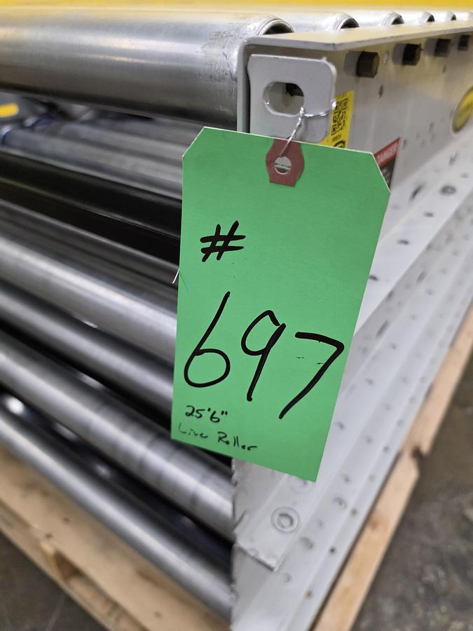Used Hytrol 190E24 Live Roller Conveyor 30" x 25'6" (#697)