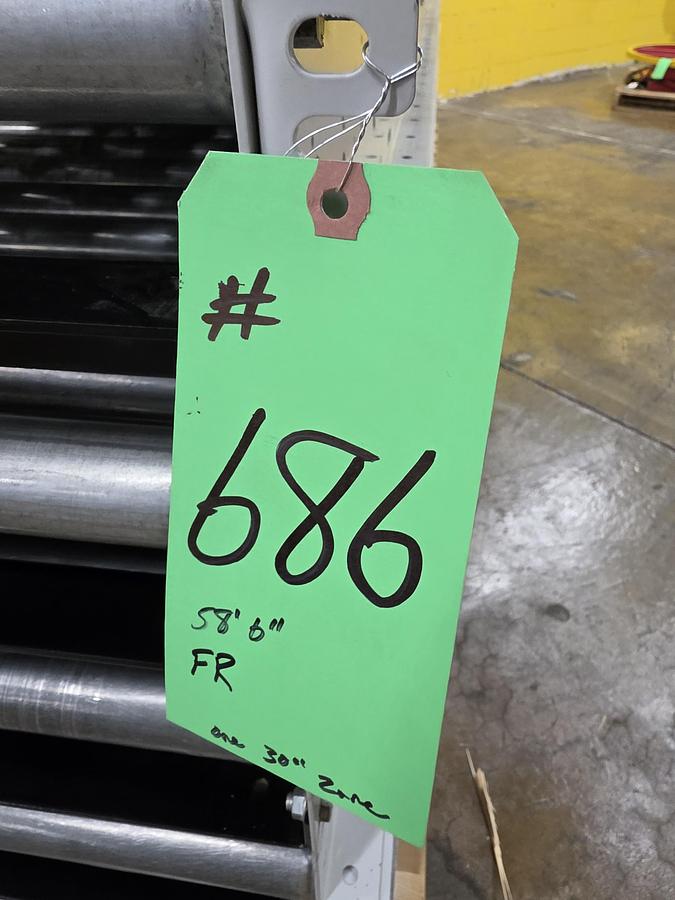 Used Hytrol 190E24EZ E24 Zero Pressure Roller Conveyor 30" x 58'6" (#686)