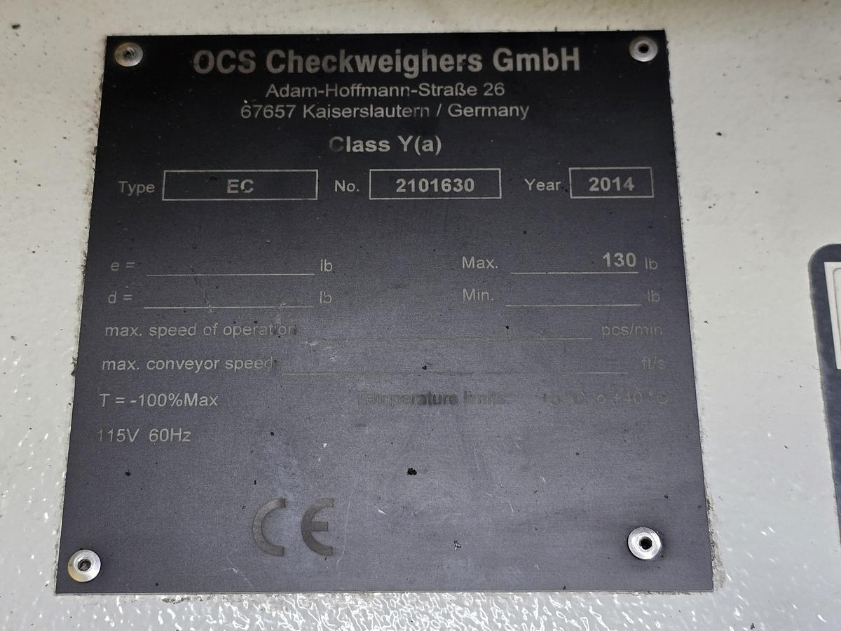 Used OCS Checkweigher EC 130# Max Conveyor Scale (#448)