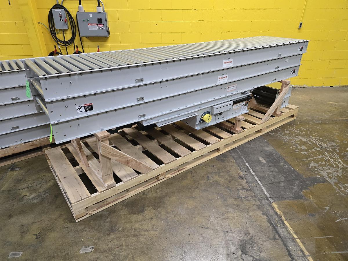 Used Intelligrated Roller Bed Belt Conveyor 31.5" x 83'8" (#550)