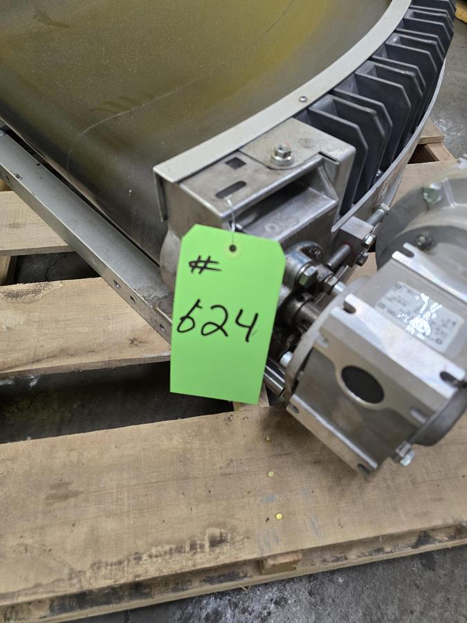 Used Transnorm 90 Degree Belted Curve Conveyor TS1500/140 V2 27" Belt, 36" IR (#396)