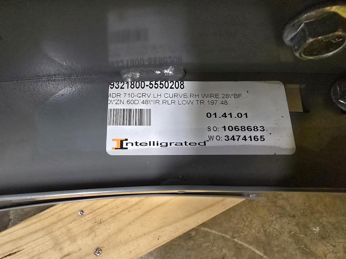 Used Intelligrated 22" Zero Pressure MDR 60 Degree Roller Curve Conveyor (#307)