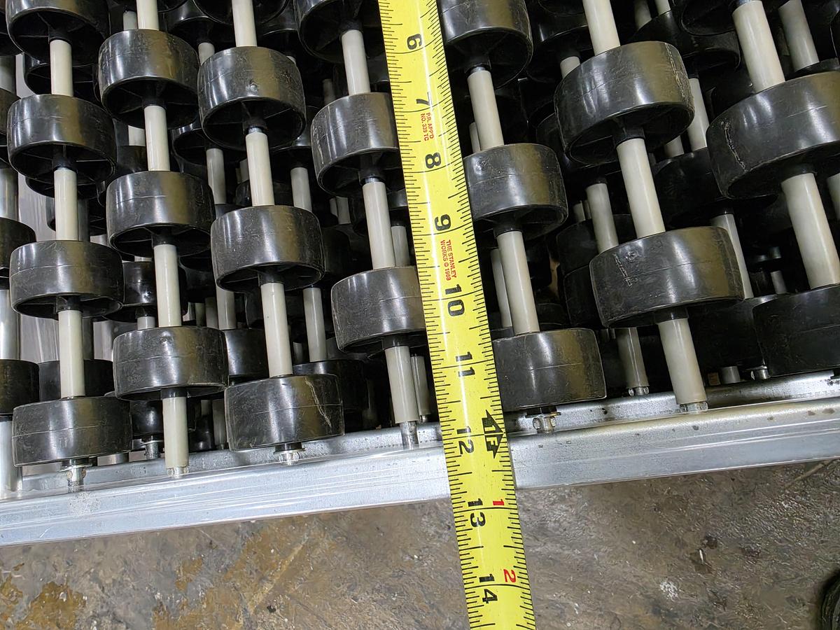 Used UNEX Span Track Wheel Bed Conveyor 12.75" x 11'4.5" (#643)