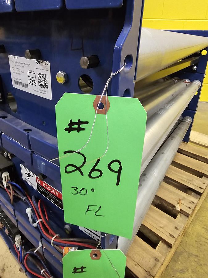 Used MHS Itoh Denki 34" MDR 30 Degree Zero Pressure Accumulation Conveyor (#269)