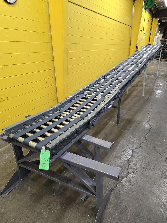 Used Intelligrated 22" x 27.5' MDR Belted Zero Pressure Incline Conveyor (#442)