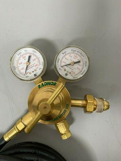 Used Radnor TPR250-500-580 Victor Style Nitrogen Purge Regulator w/ 122" Hose