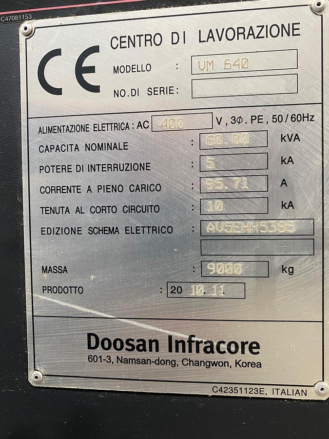 Used 2010 Doosan VM-640