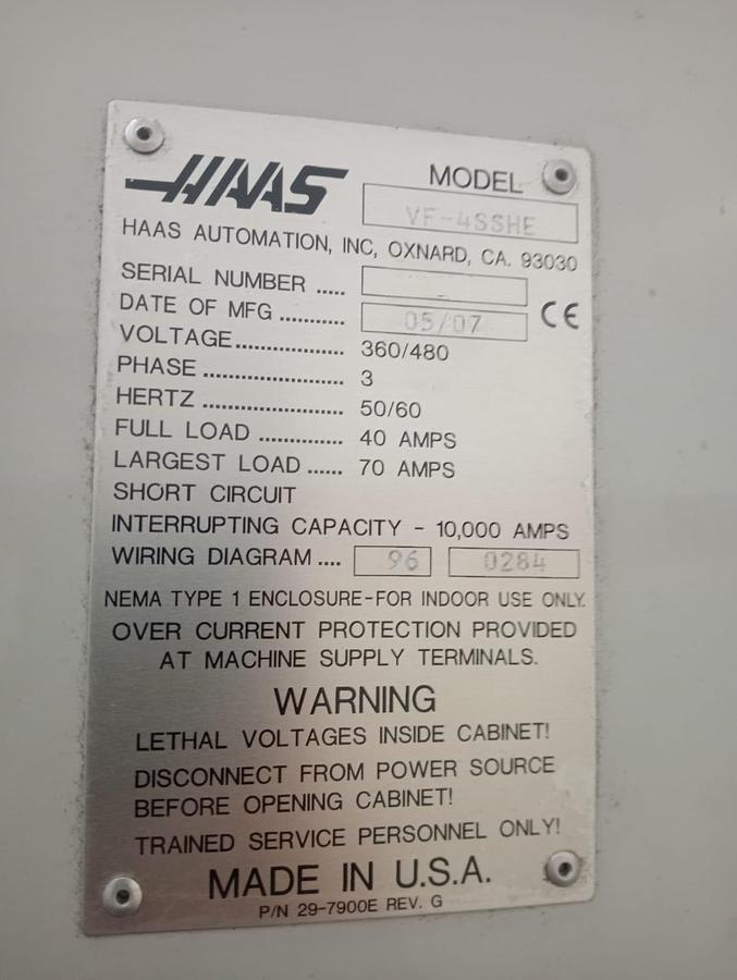 Used 2007 Haas VF-4SS