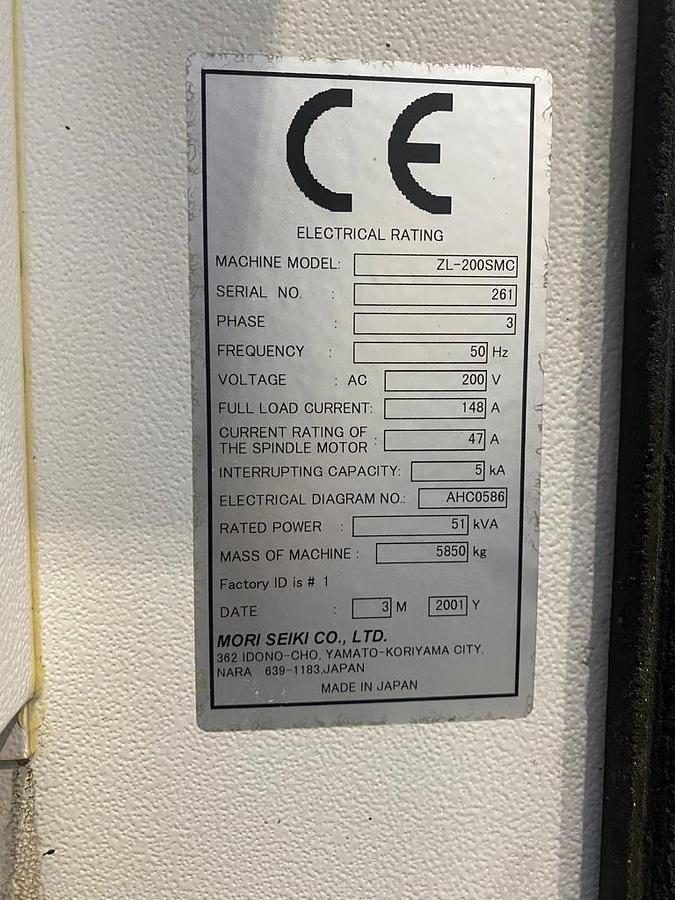 Used 2001 Mori Seiki ZL-200/SMC