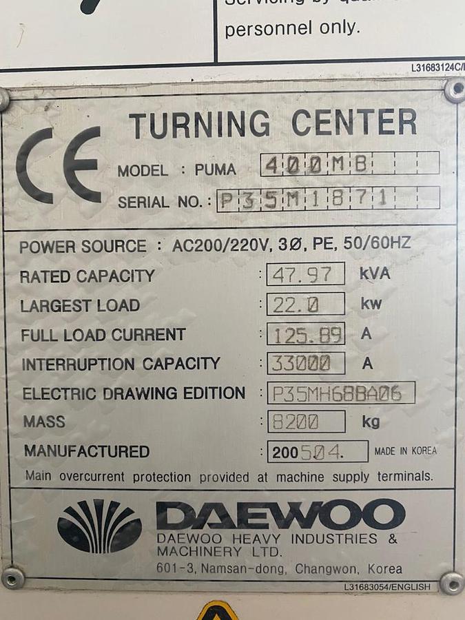 Used 2005 Doosan Daewoo PUMA 400MB