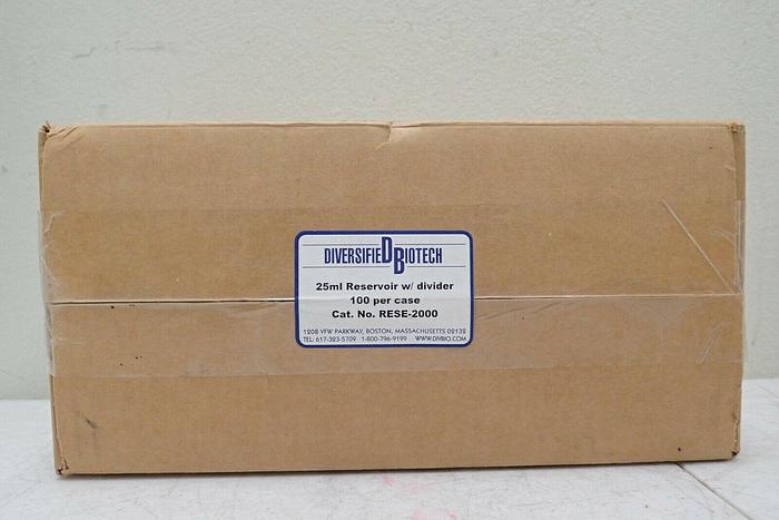 Used (100) Diversified Biotech B-0820-4 RESE-2000 25ml Sterile Reservoir w/ Divider