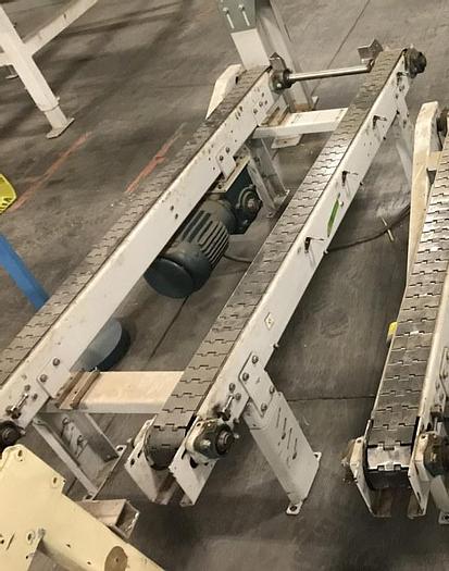 Used 25 INCH WIDE x 60 INCH LONG FLAT CHAIN CONVEYOR
