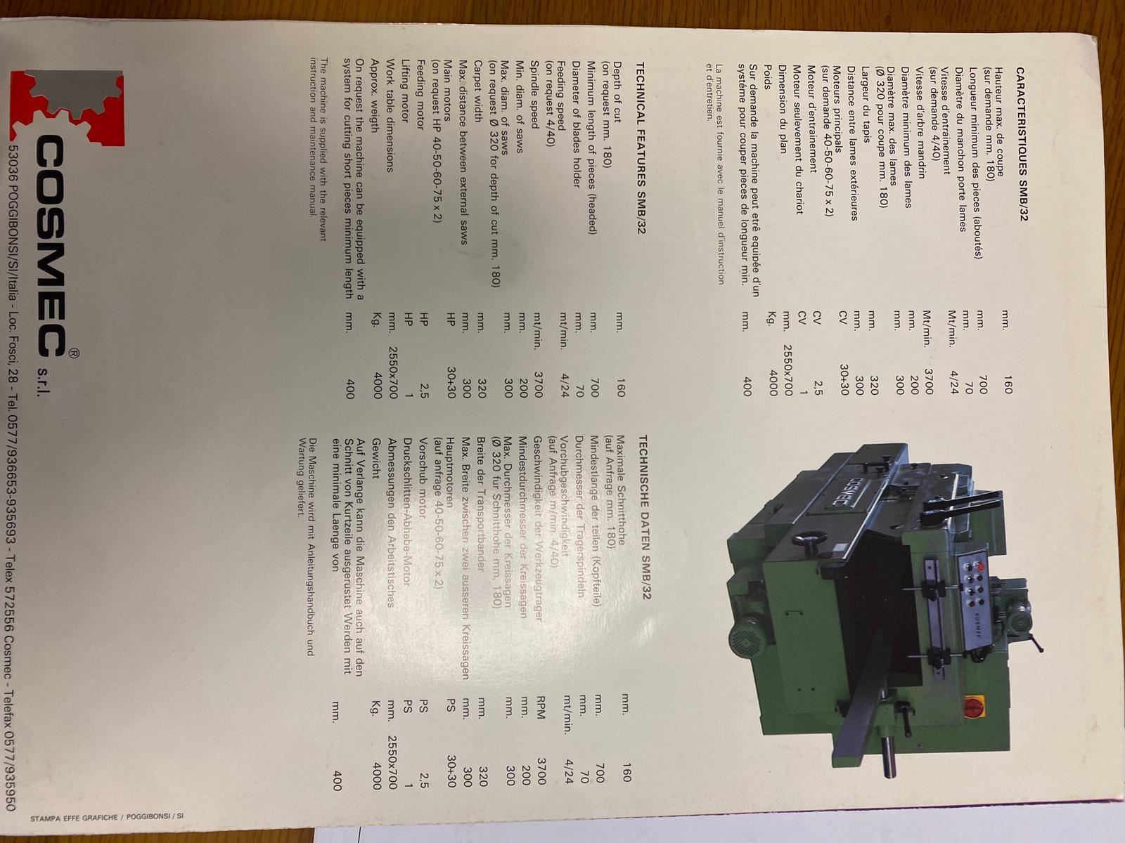 Usato multilame bialbero COSMEC SMB 320