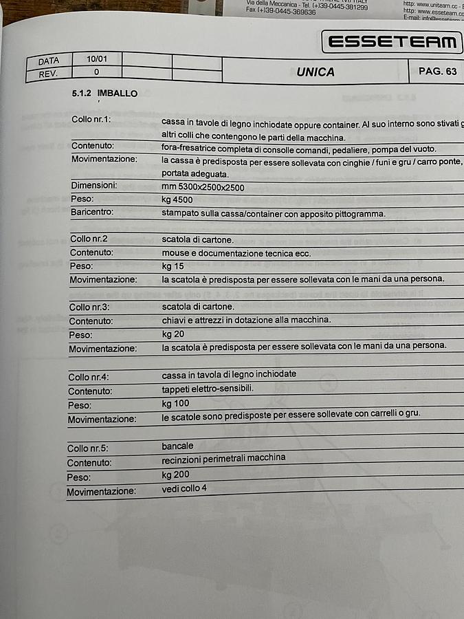Revisionato centro di lavoro ESSETEAM 4 assi