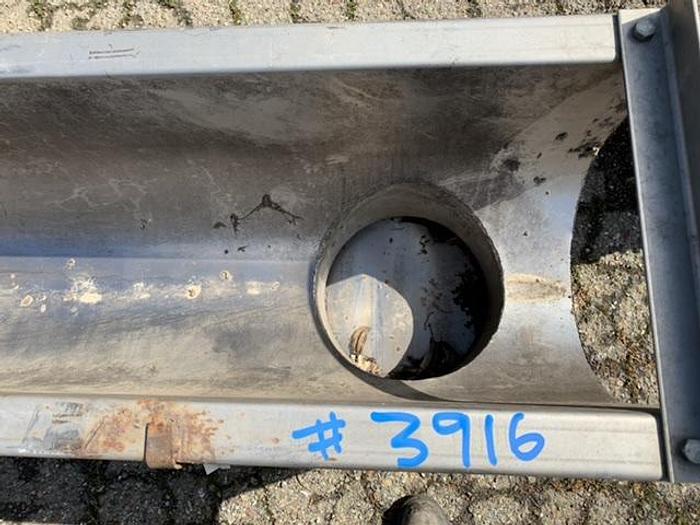 Used Stainless Steel Auger Screw Trough 12' Long x 13" Wide x 13" Deep