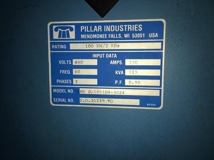 Used 2006 PILLAR MK8 INDUCTION POWER SUPPLY