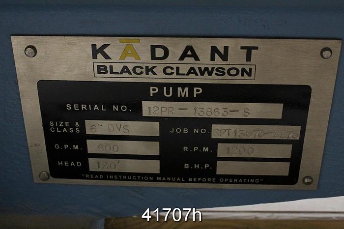 Unused Kadant Black Clawson 6" DVS Pump, CF8M Casing #41707