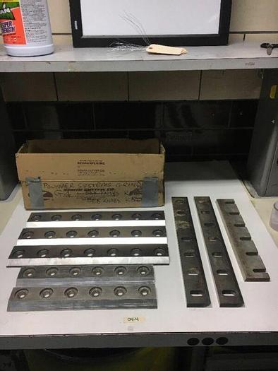 Used Polymer Systems Grinder Fly Knives & Bed Knives 64386-C (Qty Of 8) Warranty!