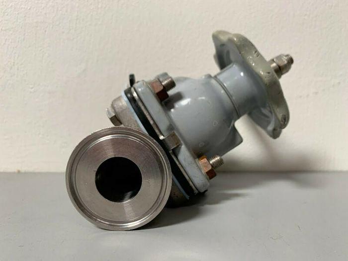 Used ITT Grinnell Stainless Steel Diaphragm Valve w/ 1" Sanitary Fitting