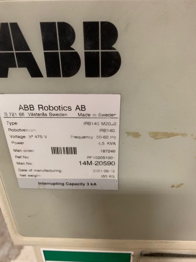 Used ABB IRB 140 6 AXIS CNC ROBOT WITH S4C CONTROLLER