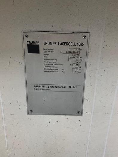 Used 2002 Trumpf Lasercell 1005