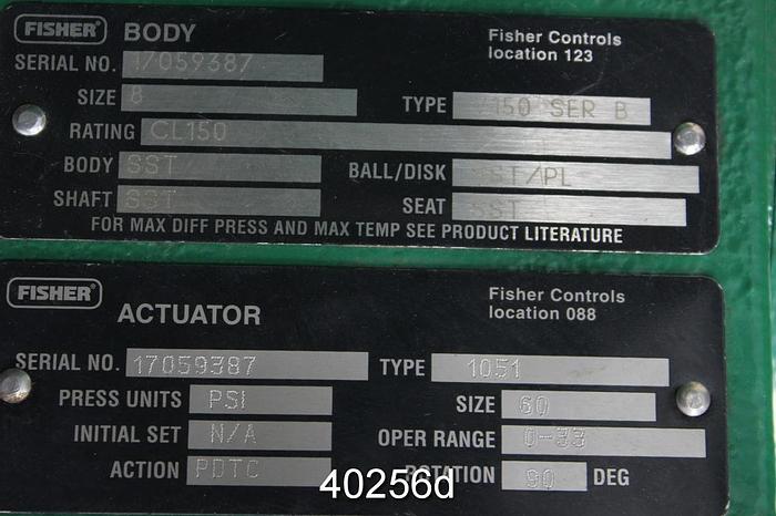 Used Fisher 8" Vee Ball Control Valve, V150 #40256