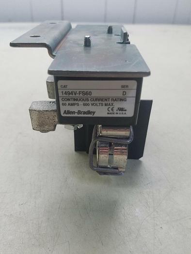 Used ALLEN BRADLEY 60A 600V FUSE BLOCK 1494V-FS60 SER. D