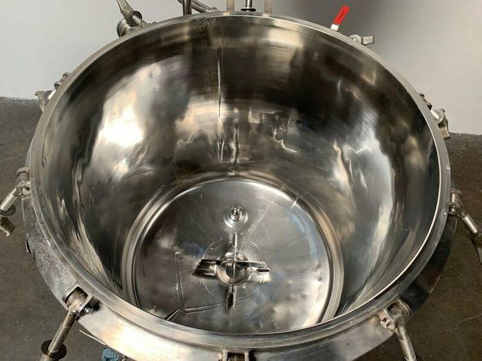 Used Walker 250 Liter Stainless Steel Jacketed Reactor 45 PSI -  No Mixer