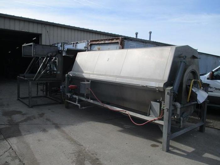 Used Lyco Rotary Steam Blancher, 48" dia x 12' long with Loading system
