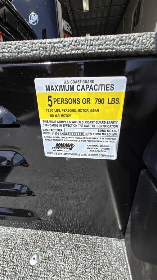2025 Lund 1650 Angler Tiller