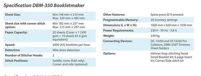 Used Duplo 3500 booklet making system, Fold, Stitch, Trim