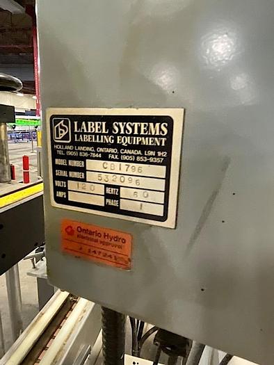 Used LABEL SYSTEMS (CB1796) Labeler - Front and Back