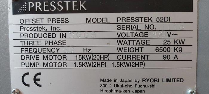 Used 2008 Presstek 52DI