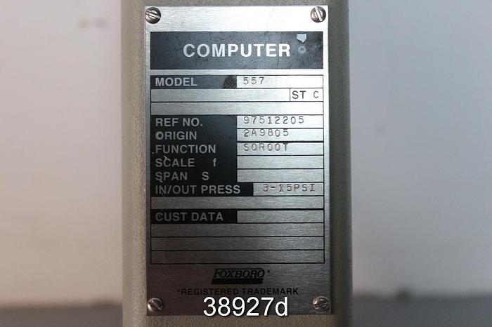 Unused Foxboro 557 Pneumatic Square Root Extractor #38927