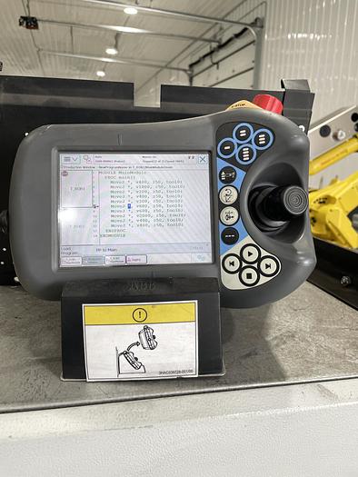 Used ABB IRB 2600-12/1.65 ROBOT WORK CELL CONSISTING OF 2 IRB 2600 ROBOTS RUNNING OFF OF 1 IRC5 CONTROLLER